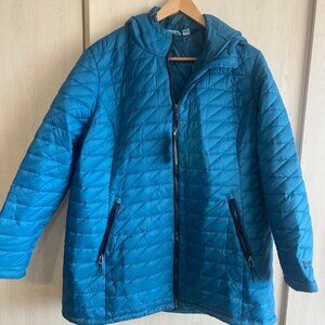 NEW Free Country Freecycle Women’s Quilted Puffer Full-Zip Teal Shaker Jacket Sz